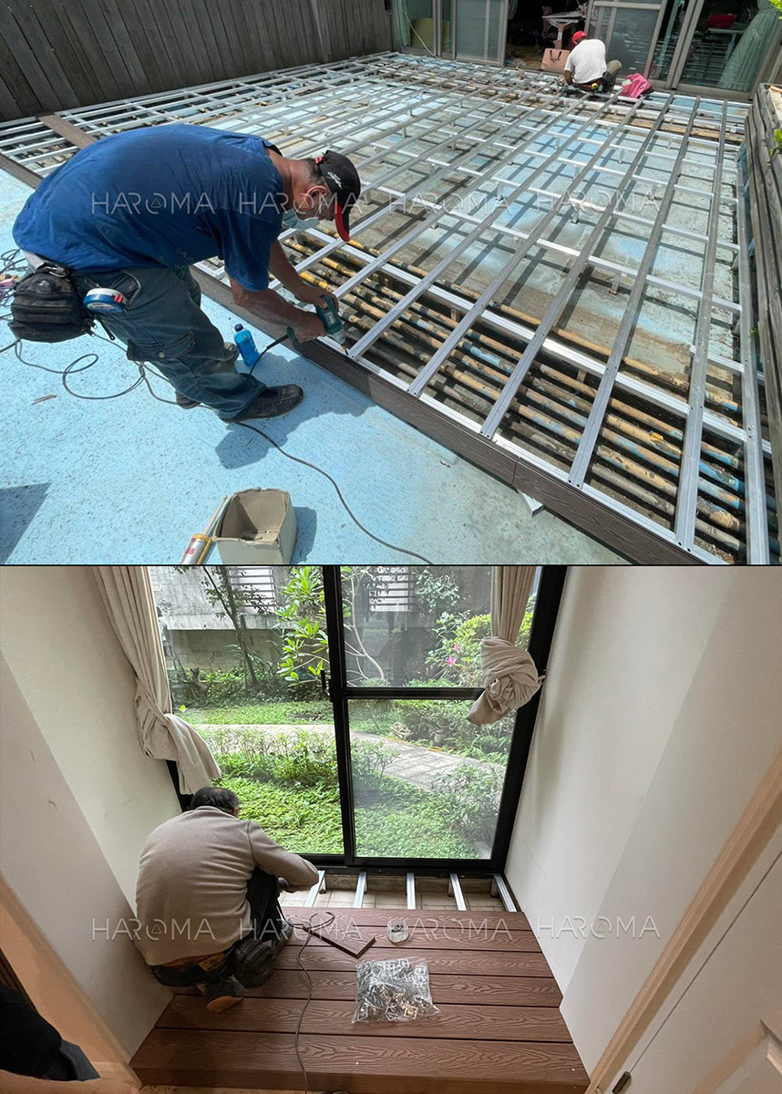 Nâng cấp sân thượng bê tông thành khu thư giãn tuyệt đẹp với sàn gỗ nhựa ngoài trời