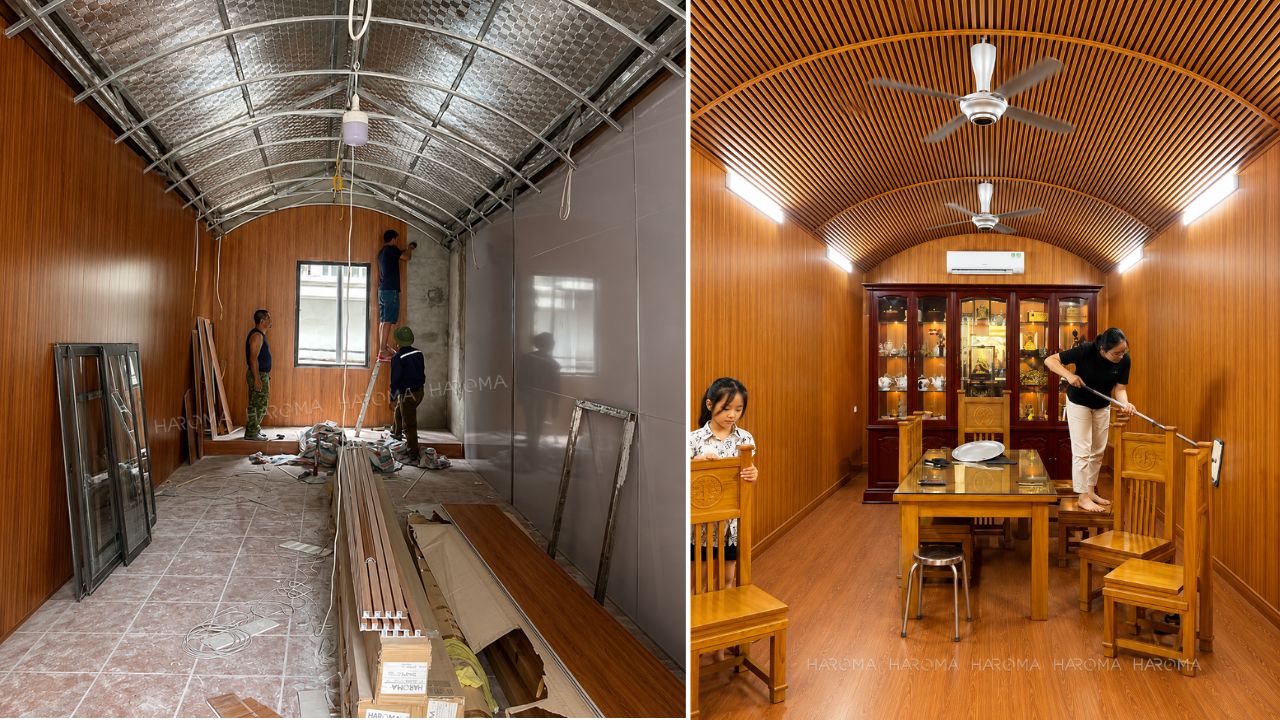 Thi công tấm ốp lam sóng có cần làm khung xương hay ốp trực tiếp vào tường?