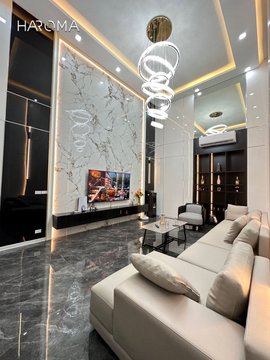 Thiết kế tấm ốp than tre vân đá sang trọng đẳng cấp