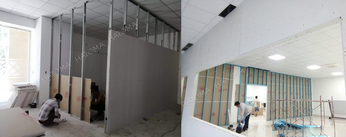 So sánh ưu nhược điểm tấm vách ngăn nhựa 2 mặt & vách ngăn thạch cao